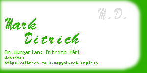 mark ditrich business card